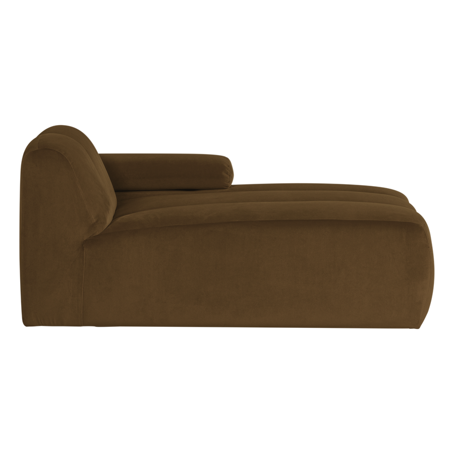 Mojo chaise longue element rechts velvet honinggeel