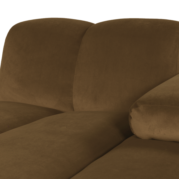 Mojo chaise longue element rechts velvet honinggeel