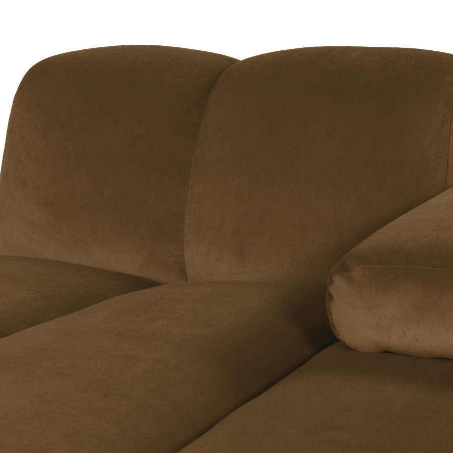 Mojo chaise longue element rechts velvet honinggeel