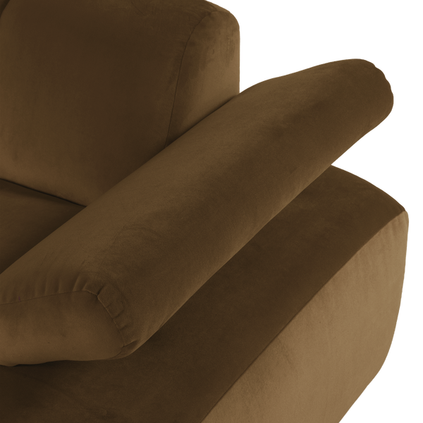 Mojo chaise longue element rechts velvet honinggeel