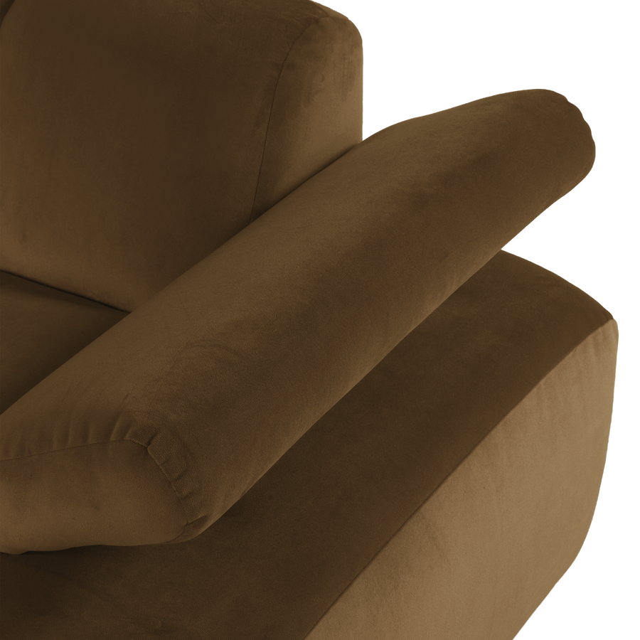 Mojo chaise longue element rechts velvet honinggeel