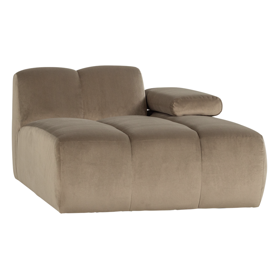 Mojo chaise longue element rechts velvet khaki