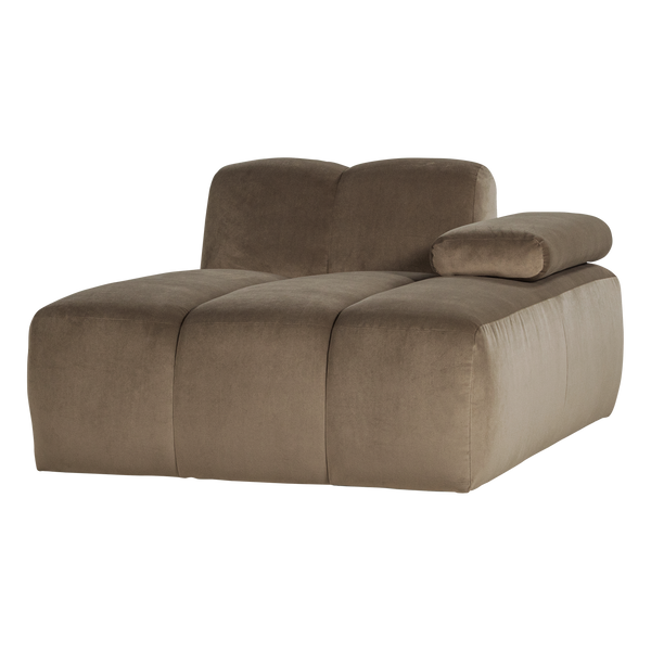 Mojo chaise longue element rechts velvet taupe