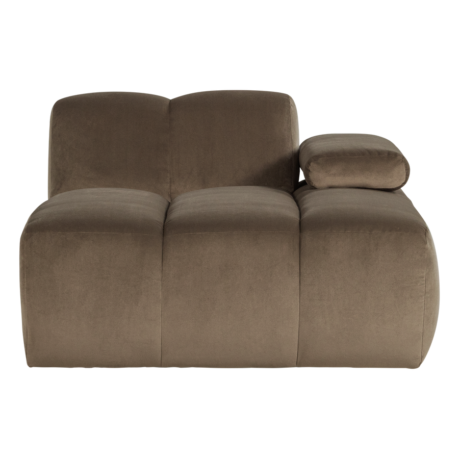 Mojo chaise longue element rechts velvet taupe