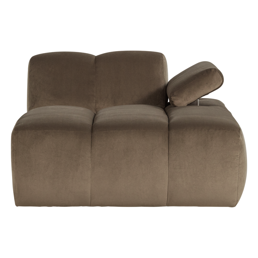Mojo chaise longue element rechts velvet taupe
