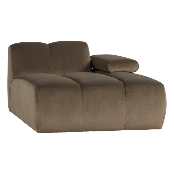 Mojo chaise longue element rechts velvet taupe
