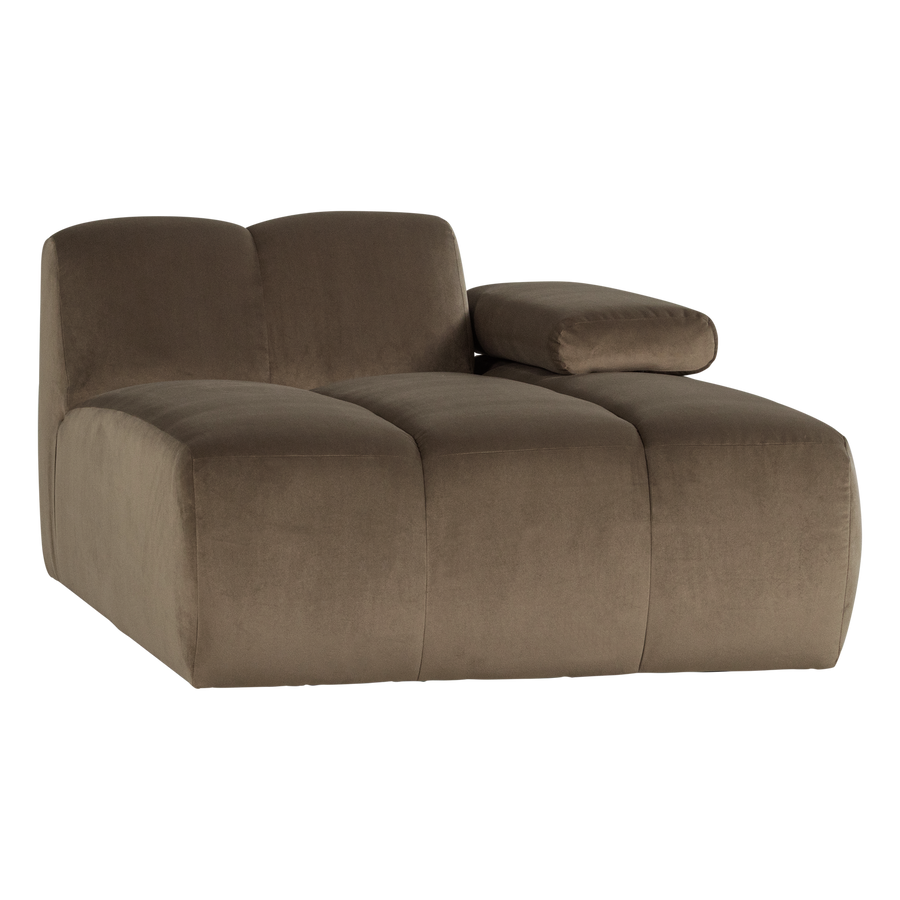 Mojo chaise longue element rechts velvet taupe