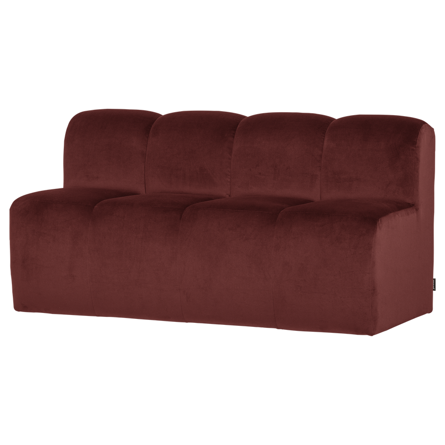 Mojo eetbank 164 cm met rugleuning velvet kastanjebruin