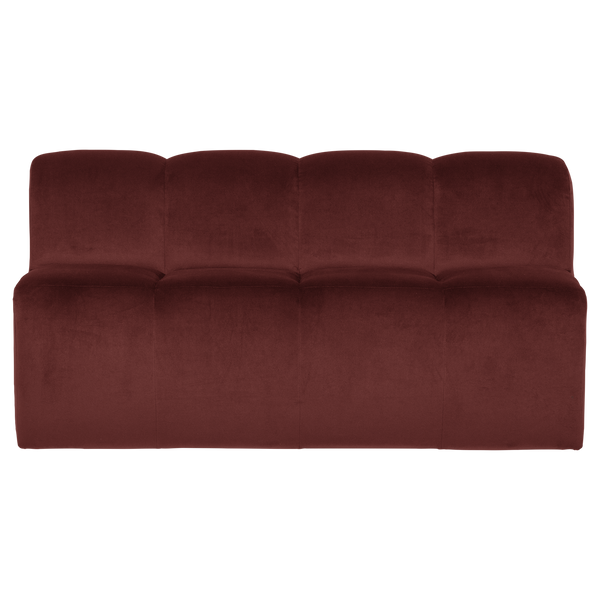 Mojo eetbank 164 cm met rugleuning velvet kastanjebruin