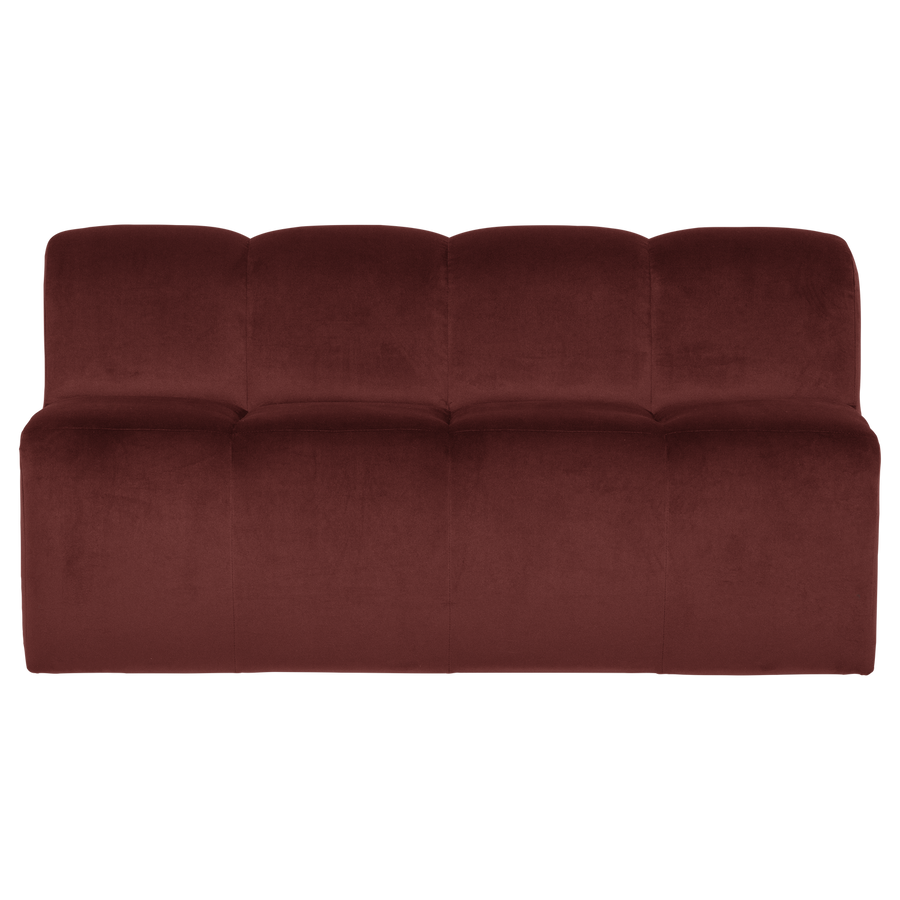 Mojo eetbank 164 cm met rugleuning velvet kastanjebruin
