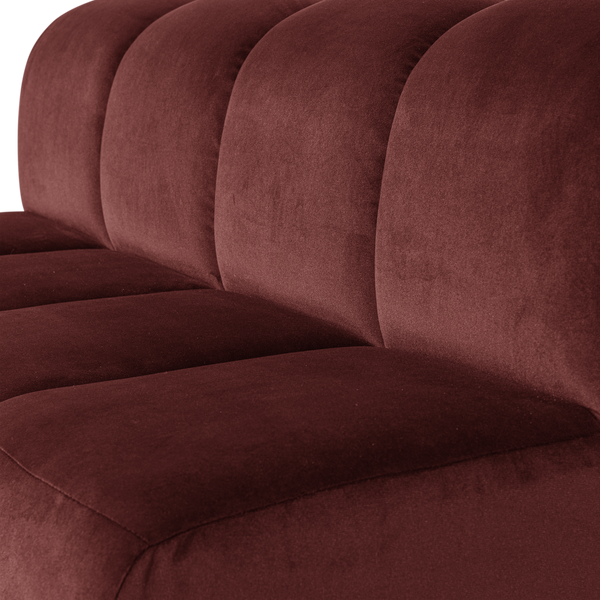 Mojo eetbank 164 cm met rugleuning velvet kastanjebruin
