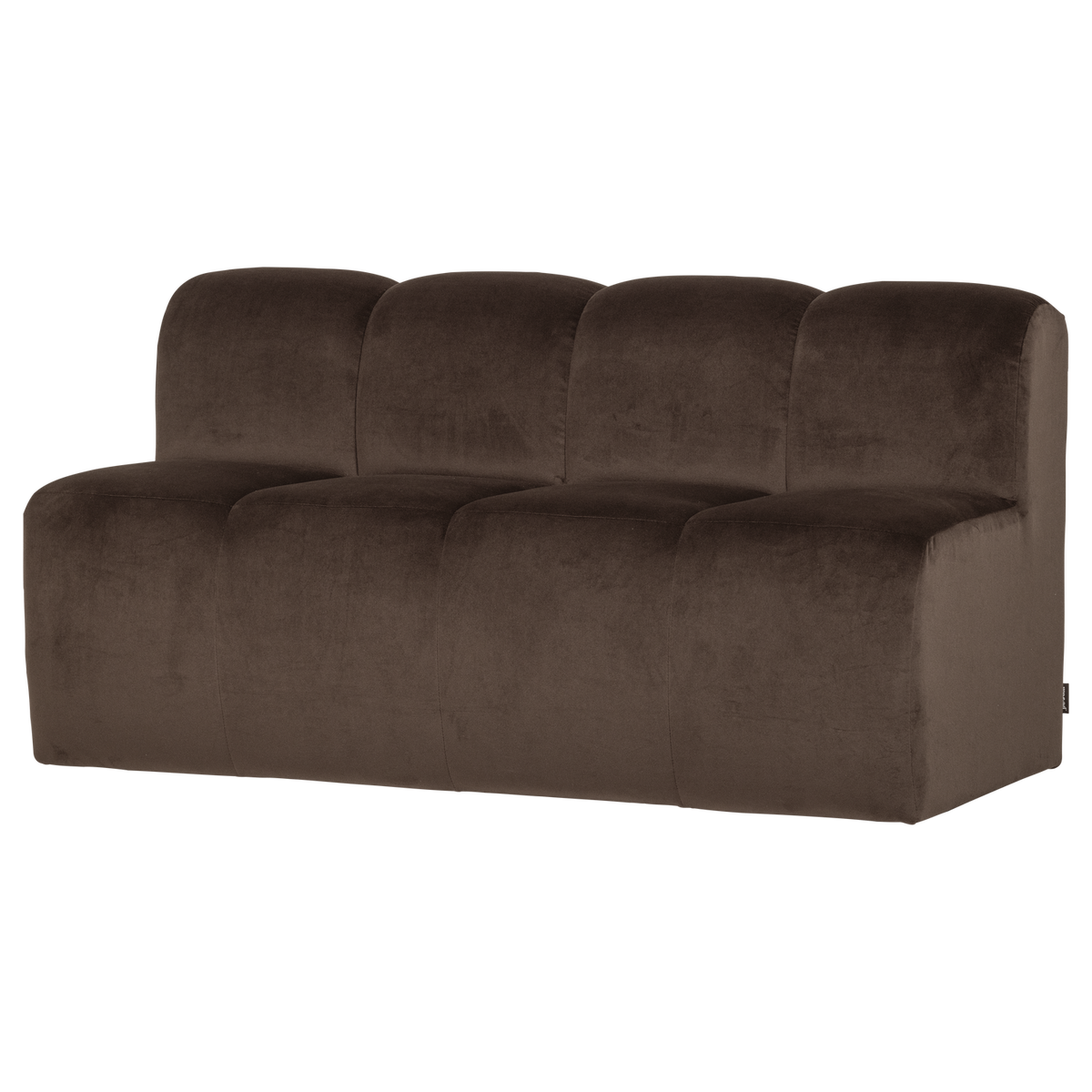 Mojo eetbank 164 cm met rugleuning velvet bruin