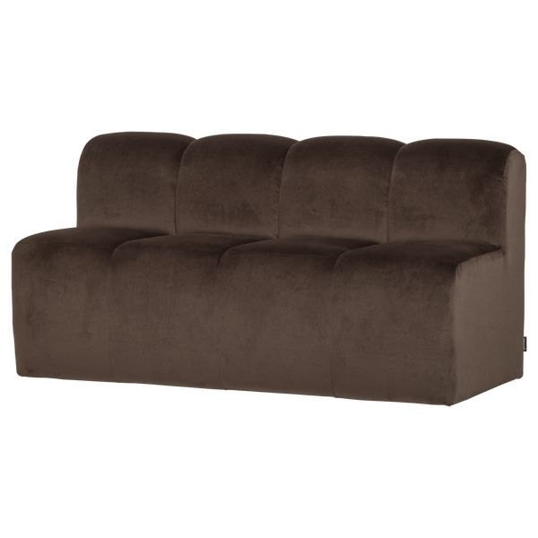 Mojo eetbank 164 cm met rugleuning velvet bruin