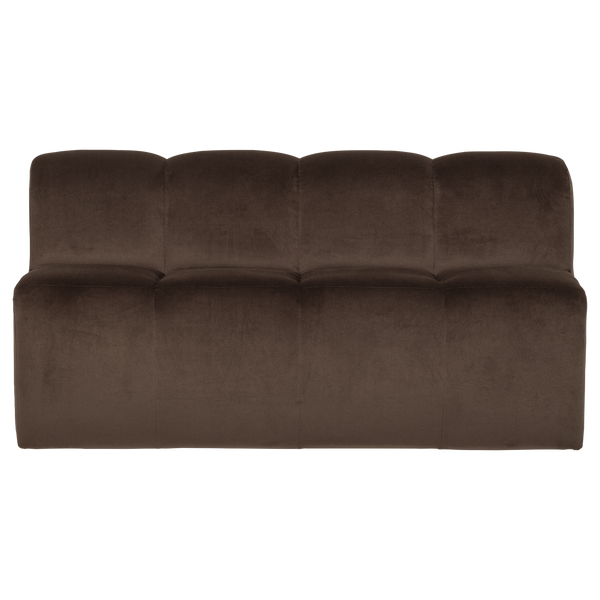 Mojo eetbank 164 cm met rugleuning velvet bruin