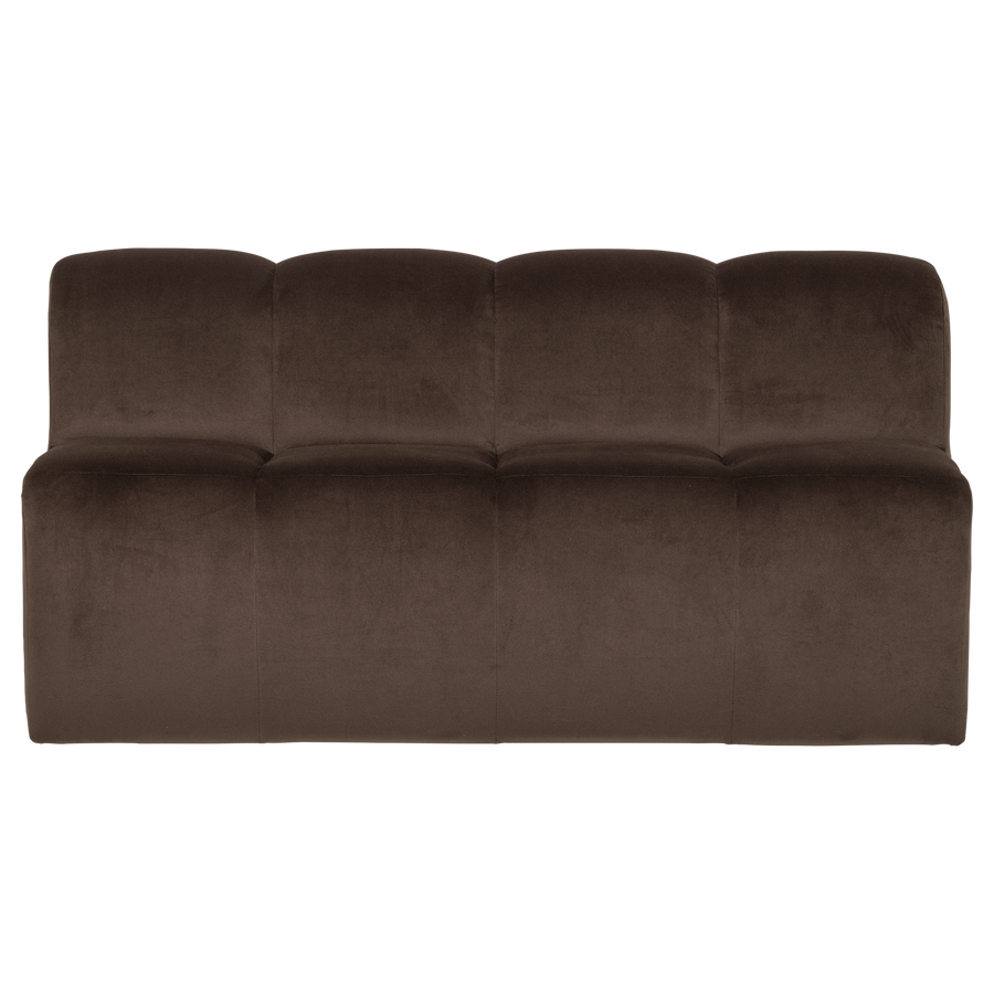 Mojo eetbank 164 cm met rugleuning velvet bruin