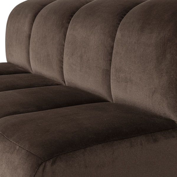 Mojo eetbank 164 cm met rugleuning velvet bruin