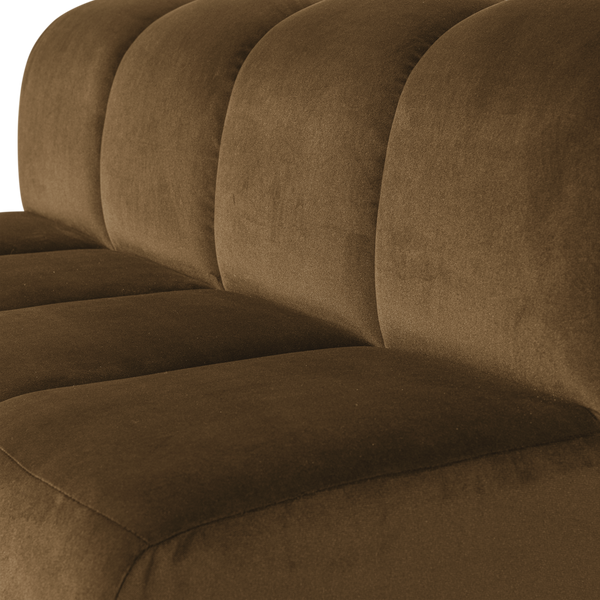 Mojo eetbank 164 cm met rugleuning velvet honinggeel