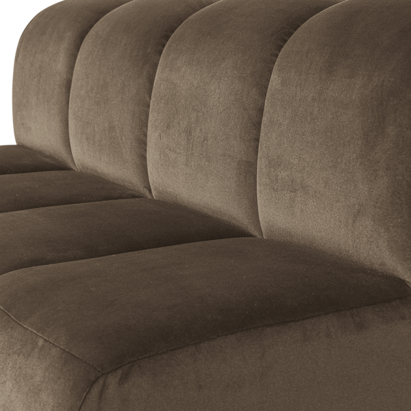 Mojo eetbank 164 cm met rugleuning velvet taupe
