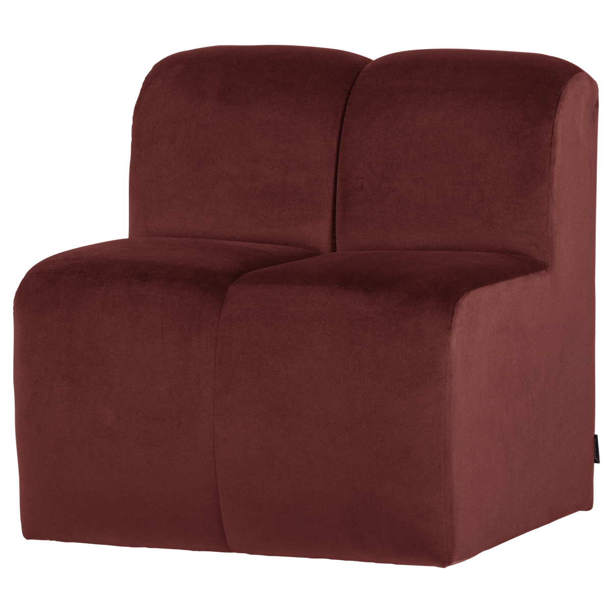 Mojo eetbank 84 cm met rugleuning velvet kastanjebruin