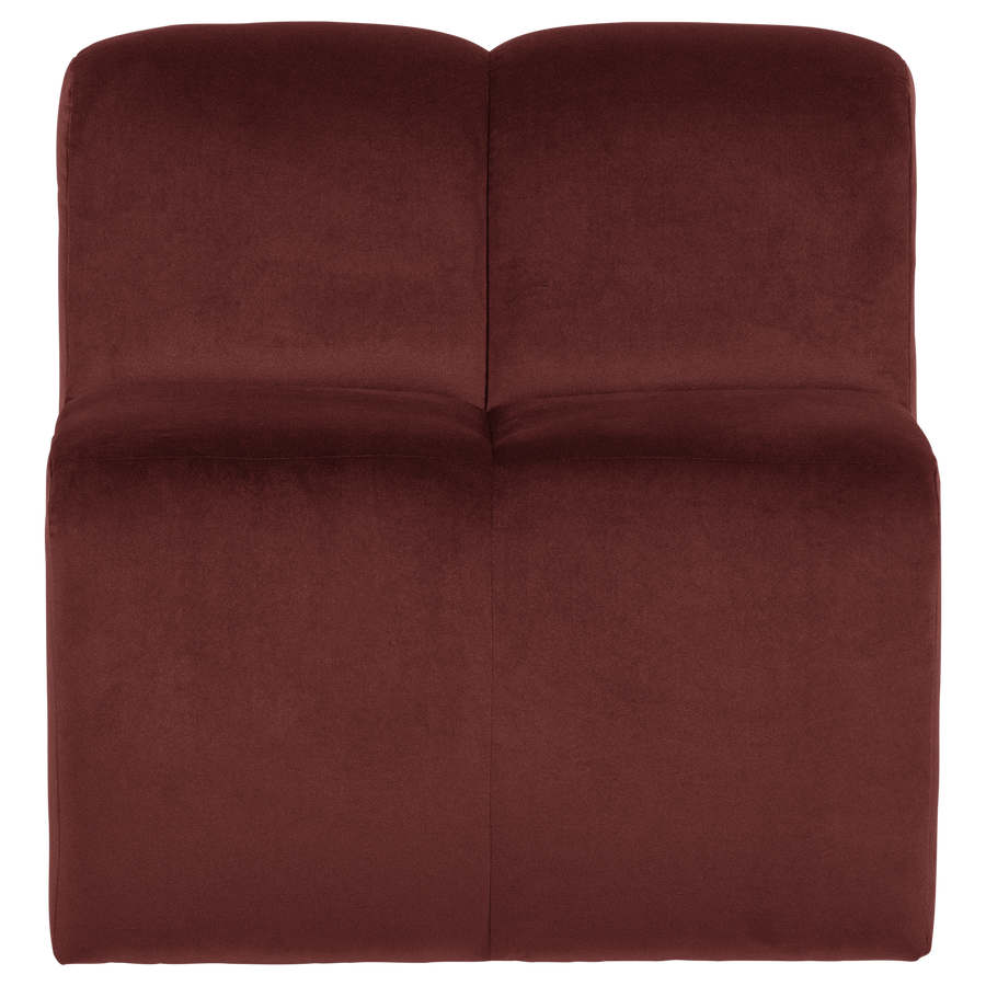 Mojo eetbank 84 cm met rugleuning velvet kastanjebruin