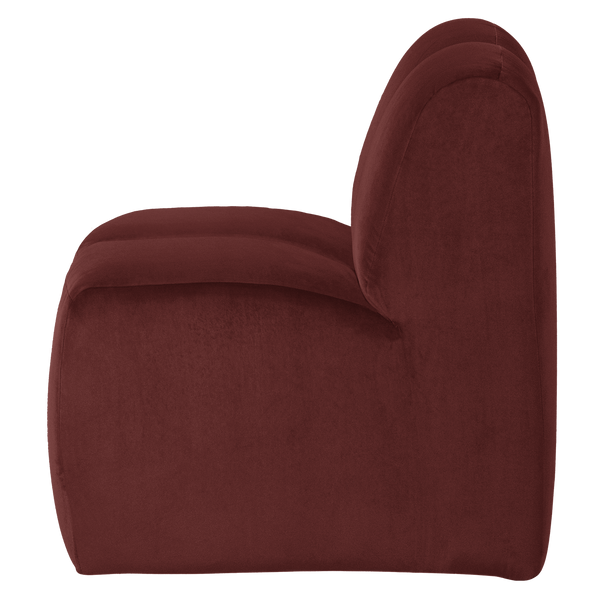 Mojo eetbank 84 cm met rugleuning velvet kastanjebruin