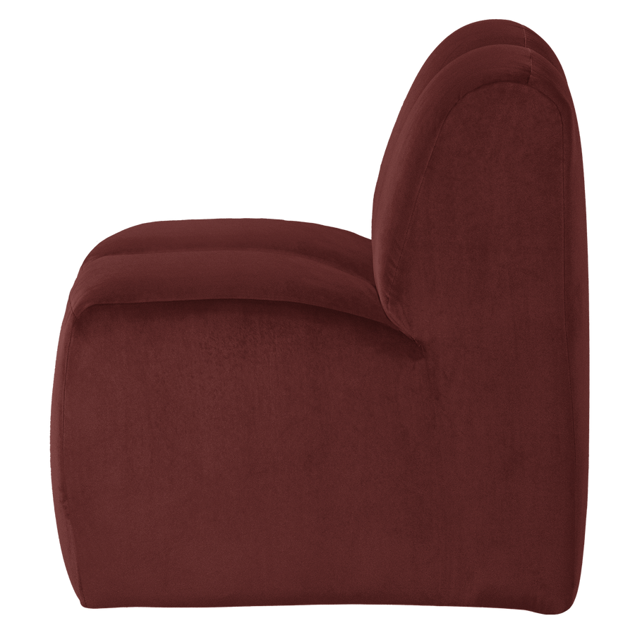 Mojo eetbank 84 cm met rugleuning velvet kastanjebruin