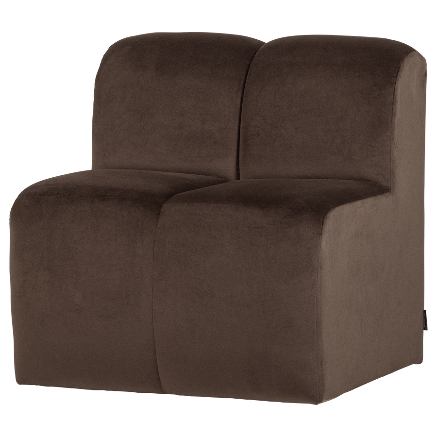 Mojo eetbank 84 cm met rugleuning velvet bruin