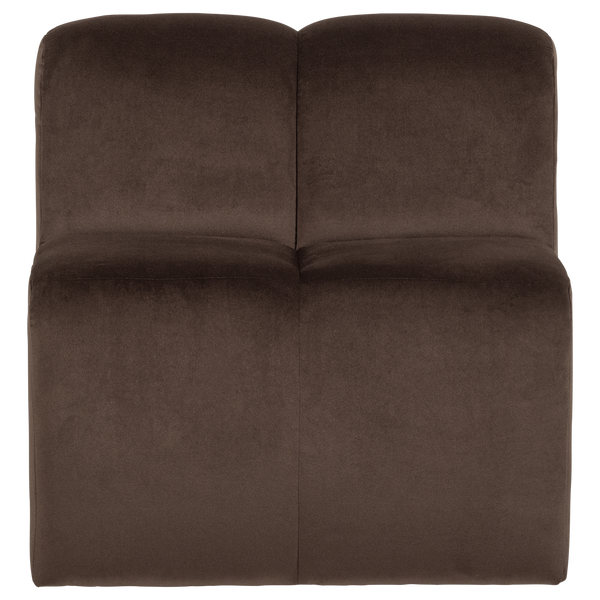 Mojo eetbank 84 cm met rugleuning velvet bruin
