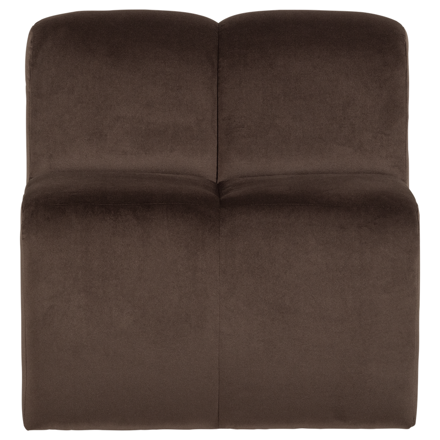 Mojo eetbank 84 cm met rugleuning velvet bruin