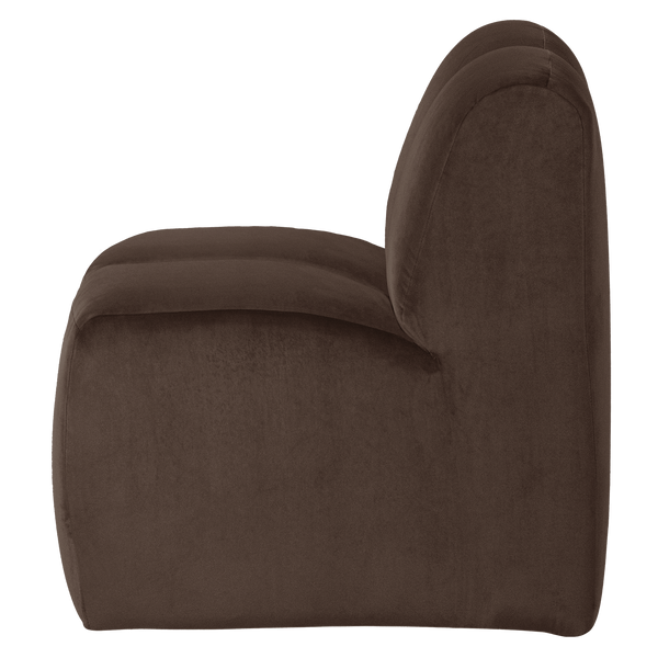 Mojo eetbank 84 cm met rugleuning velvet bruin