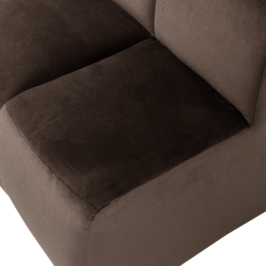 Mojo eetbank 84 cm met rugleuning velvet bruin