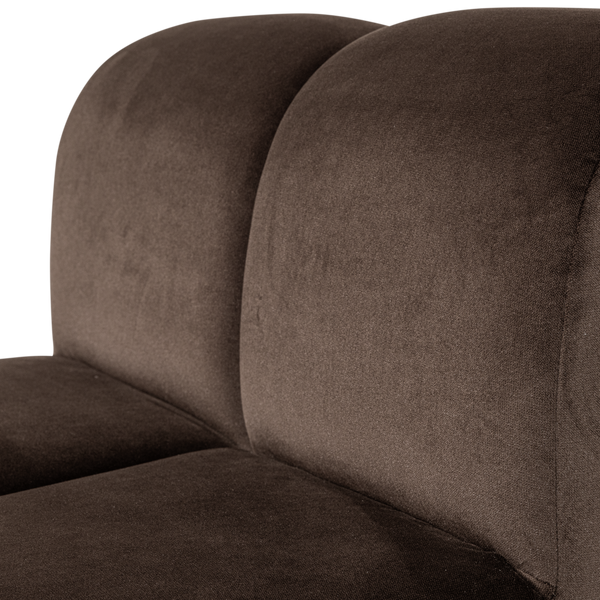 Mojo eetbank 84 cm met rugleuning velvet bruin