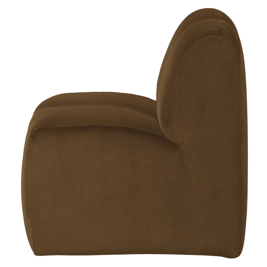 Mojo eetbank 84 cm met rugleuning velvet honinggeel