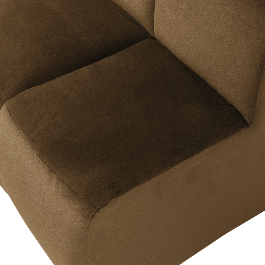 Mojo eetbank 84 cm met rugleuning velvet honinggeel