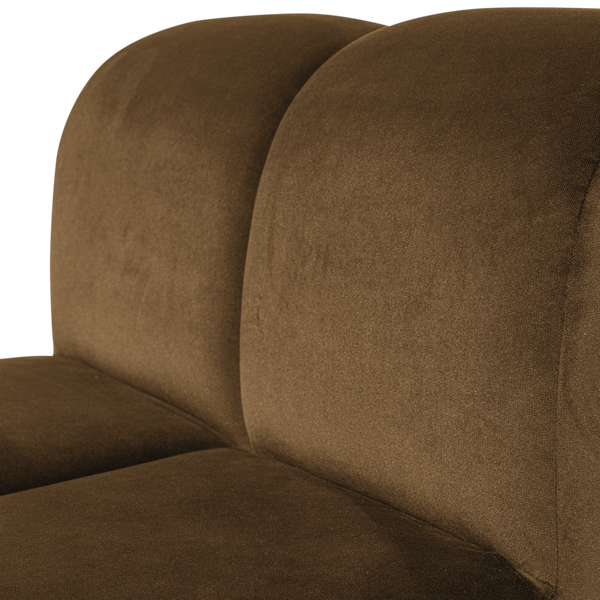 Mojo eetbank 84 cm met rugleuning velvet honinggeel