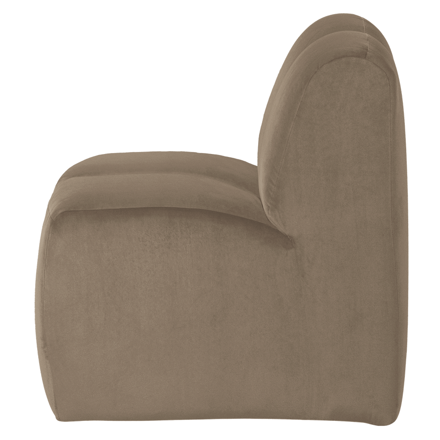 Mojo eetbank 84 cm met rugleuning velvet khaki