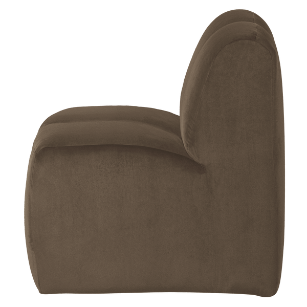 Mojo eetbank 84 cm met rugleuning velvet taupe