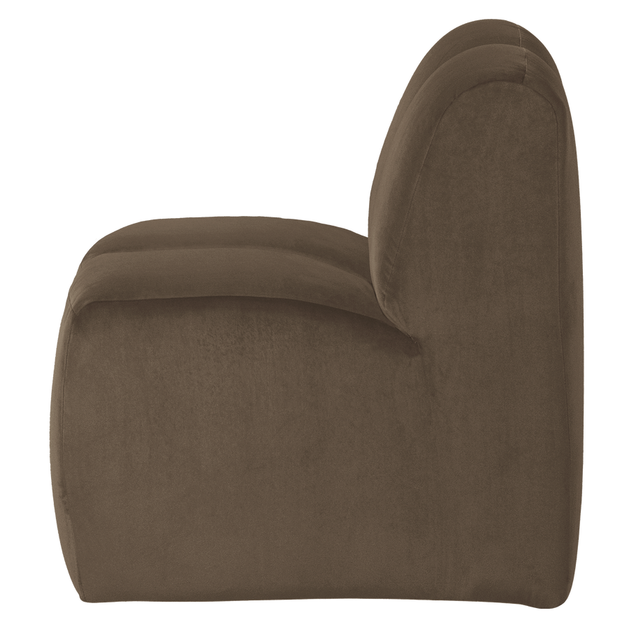 Mojo eetbank 84 cm met rugleuning velvet taupe