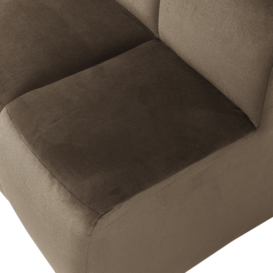 Mojo eetbank 84 cm met rugleuning velvet taupe