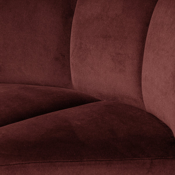 Mojo eetbank hoek met rugleuning velvet kastanjebruin