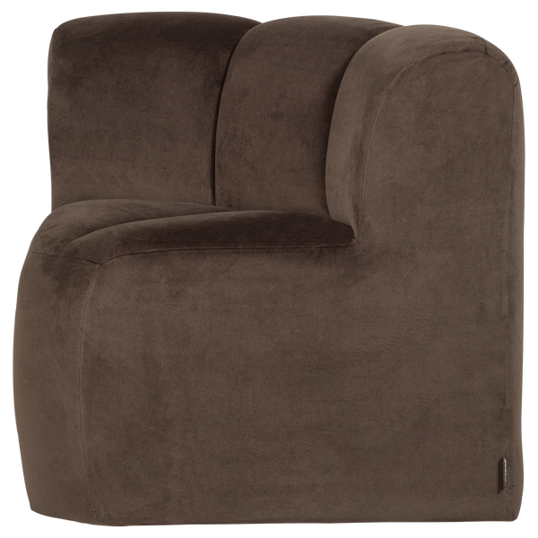 Mojo eetbank hoek met rugleuning velvet bruin