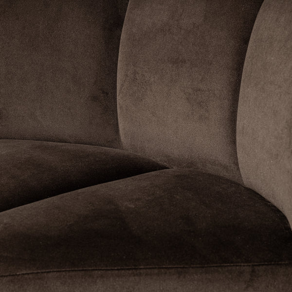 Mojo eetbank hoek met rugleuning velvet bruin