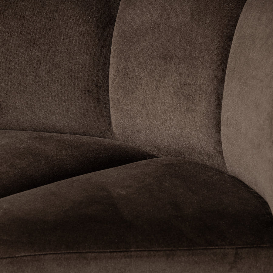 Mojo eetbank hoek met rugleuning velvet bruin