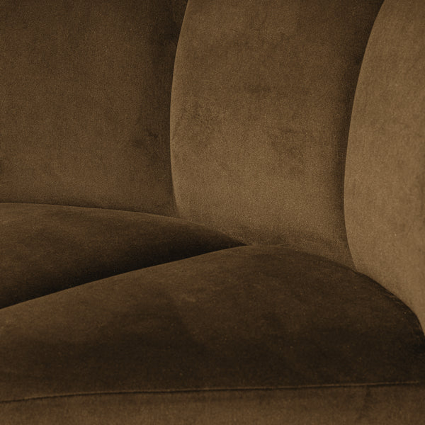 Mojo eetbank hoek met rugleuning velvet honinggeel