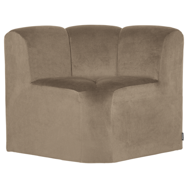 Mojo eetbank hoek met rugleuning velvet khaki