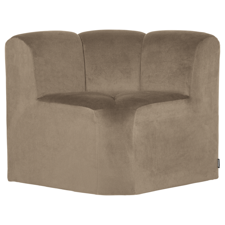 Mojo eetbank hoek met rugleuning velvet khaki