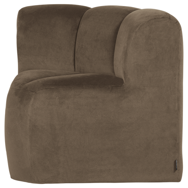 Mojo eetbank hoek met rugleuning velvet taupe