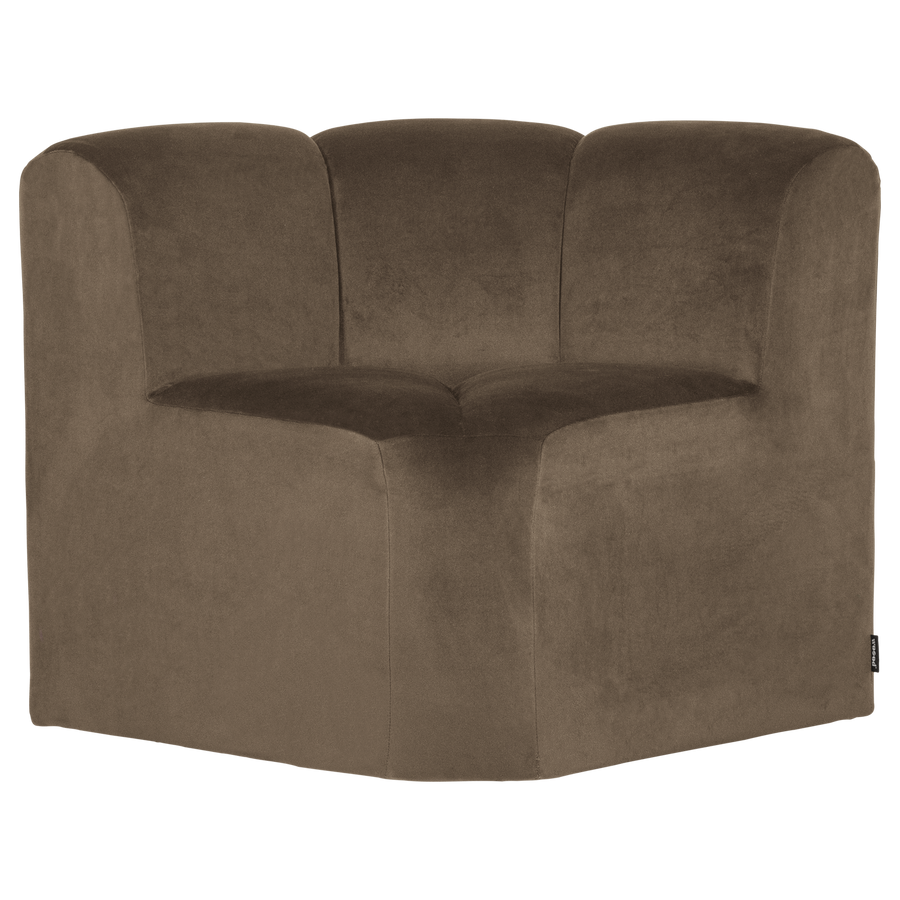 Mojo eetbank hoek met rugleuning velvet taupe
