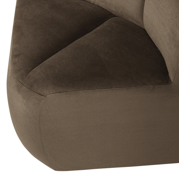Mojo eetbank hoek met rugleuning velvet taupe