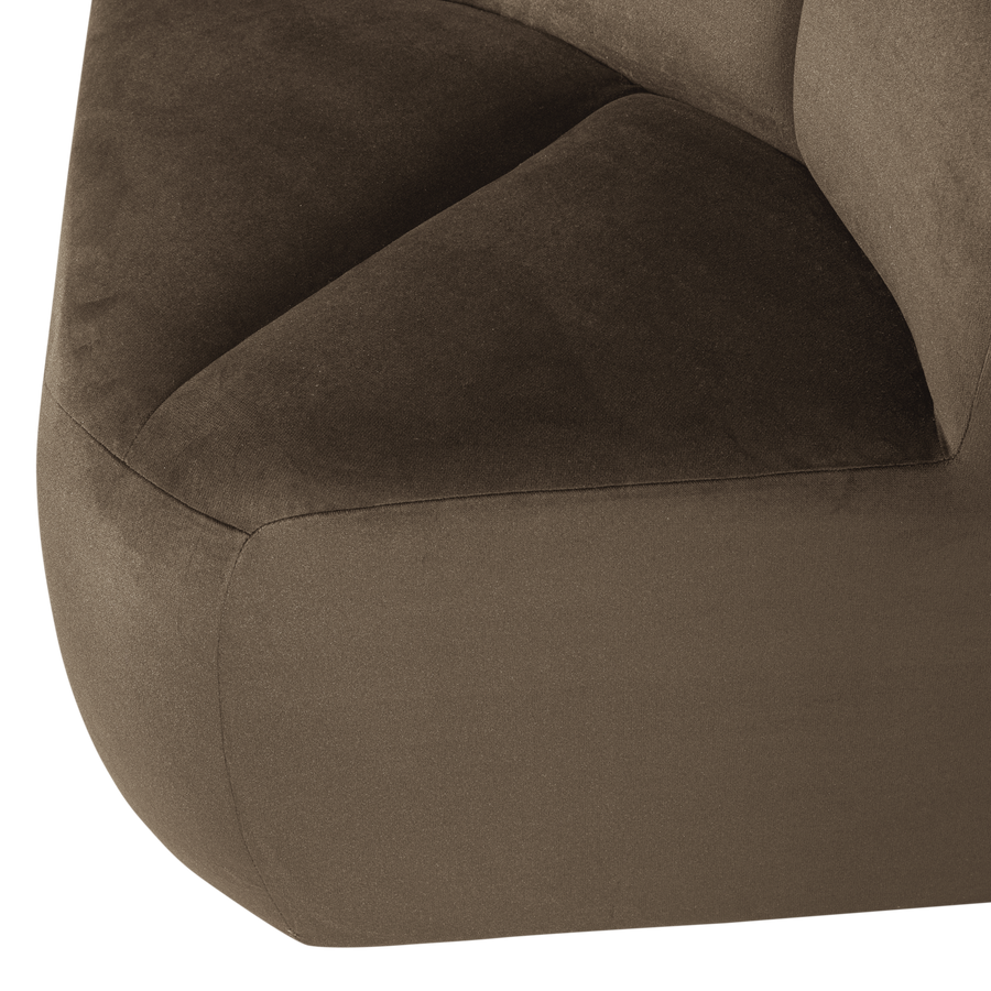 Mojo eetbank hoek met rugleuning velvet taupe